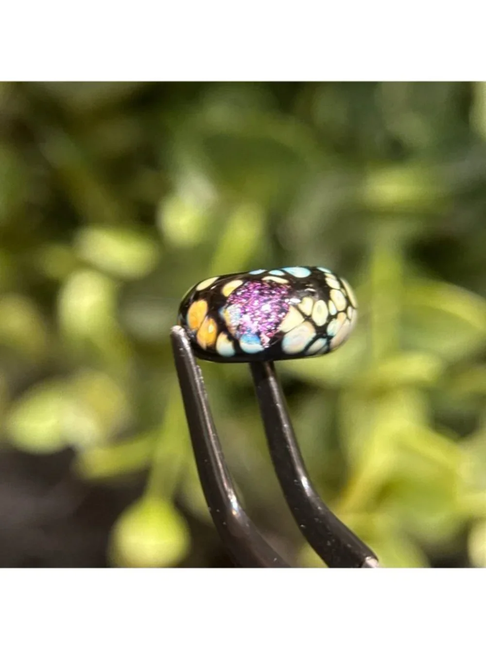 Trollbeads‎ Black Flower Mosaic Glass Bead - Picture 3 of 7